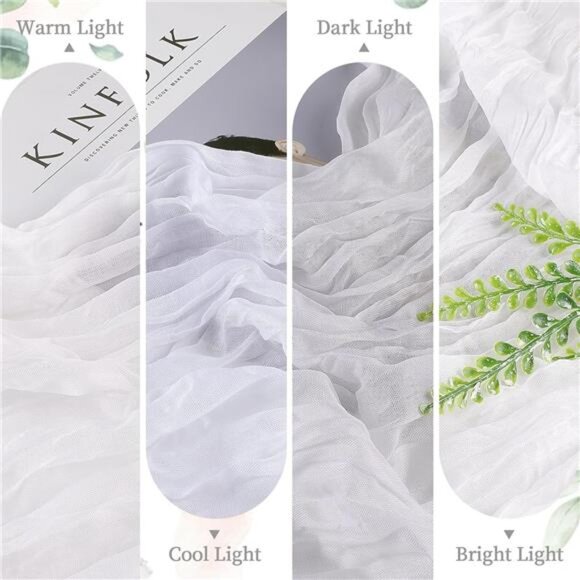 6 Pack White Cheesecloth Table Runner 10FT Long Boho Gauze Table Runner Rustic - Picture 3 of 7